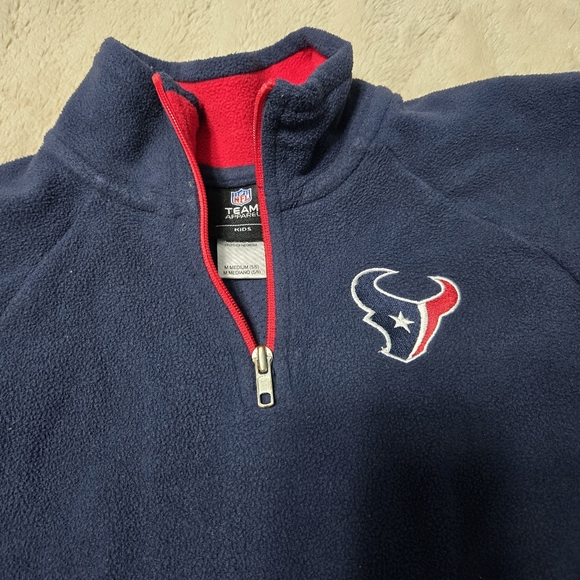 NFL Houston Texans Football Fleece Pullover Jacket Quarter Zip Top, Kids M - Picture 7 of 7